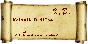 Krizsik Diána névjegykártya