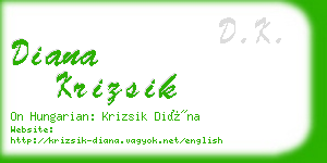 diana krizsik business card